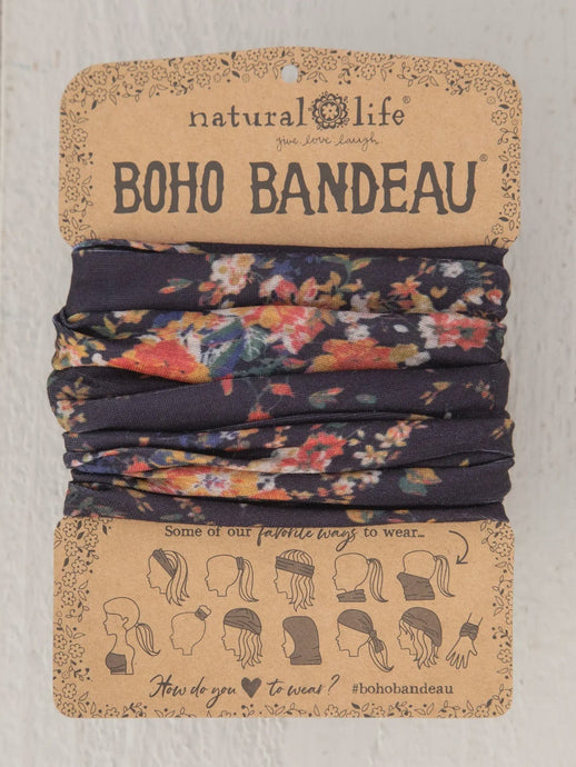 Natural Life Hair Accessories Boho Bandeau Black Red Bouquets