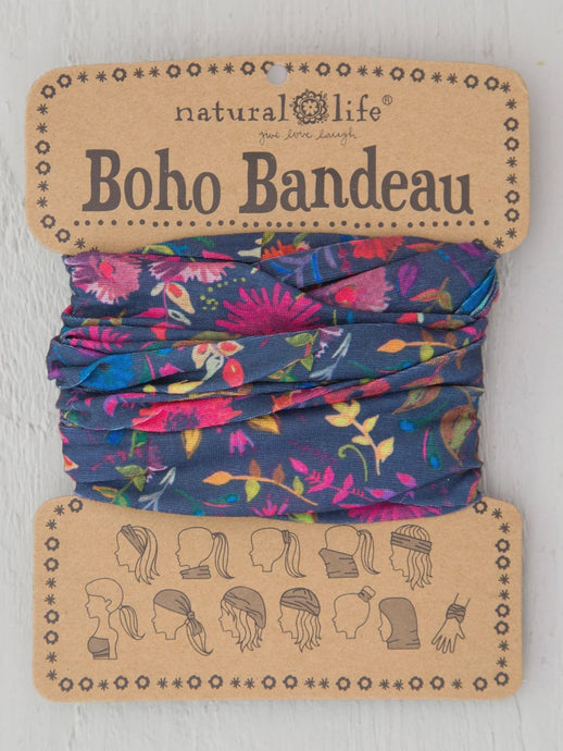 Natural Life Hair Accessories Boho Bandeau Navy Wildflowers